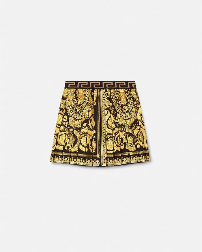 Pants and Skirts Kids Versace Barocco Pleated Skirt Blackprint
