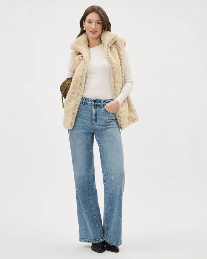 RWandCO Coats and Jackets Boucl Sleeveless Vest Sandshell 8211 Women
