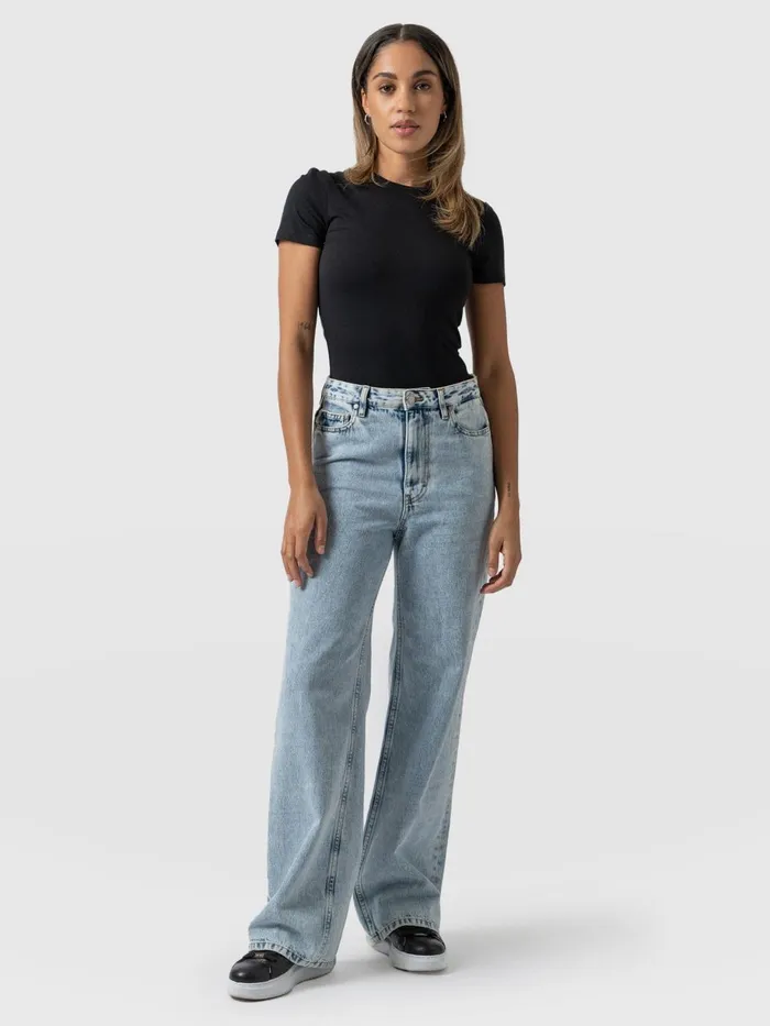 Saint And Sofia Denim and Jeans Women Adjustable Wide Leg Jeans 8211 Pale Blue Pale Blue Saint And Sofia Denim and Jeans Women Adjustable Wide Leg Jeans 8211 Pale Blue Pale Blue