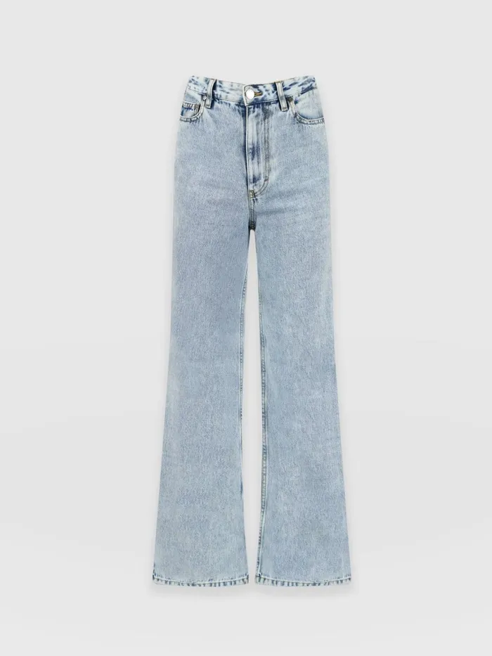 Saint And Sofia Denim and Jeans Women Adjustable Wide Leg Jeans 8211 Pale Blue Pale Blue