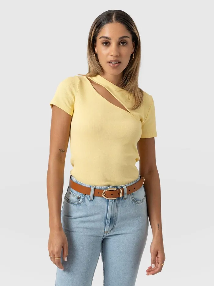 Saint And Sofia TShirts and Tanks Women Reveal Tee 8211 Yellow Yellow