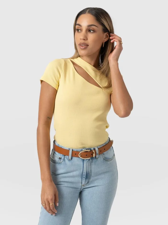 Saint And Sofia TShirts and Tanks Women Reveal Tee 8211 Yellow Yellow
