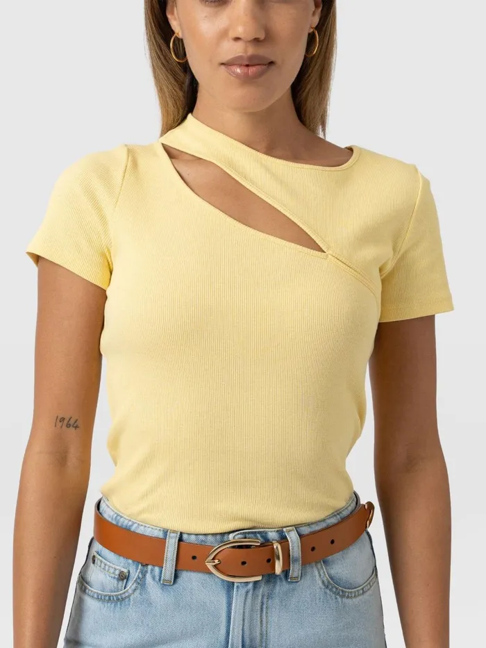 Saint And Sofia TShirts and Tanks Women Reveal Tee 8211 Yellow Yellow