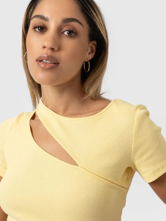 Saint And Sofia TShirts and Tanks Women Reveal Tee 8211 Yellow Yellow