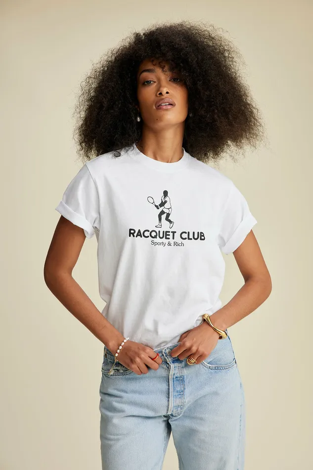 Sporty and Rich TShirts Men Racquet Club TShirt 8211 White