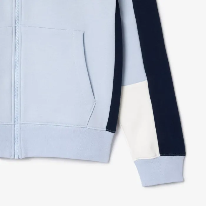 Sweaters and Sweatshirts Men Lacoste Men039s Colorblock Hoodie Light Blue Navy Blue White Ihi