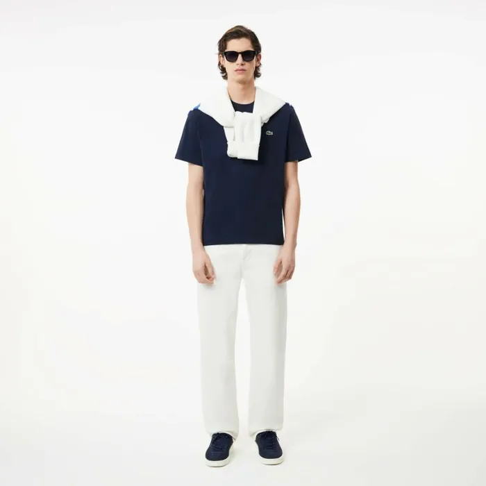 TShirts Men Lacoste Men039s Classic Fit Cotton Jersey TShirt Navy Blue 166