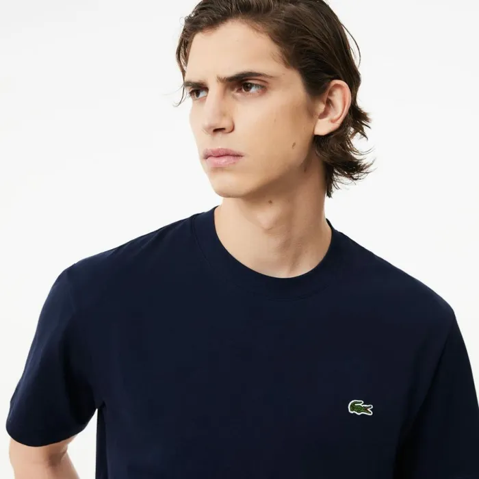 TShirts Men Lacoste Men039s Classic Fit Cotton Jersey TShirt Navy Blue 166