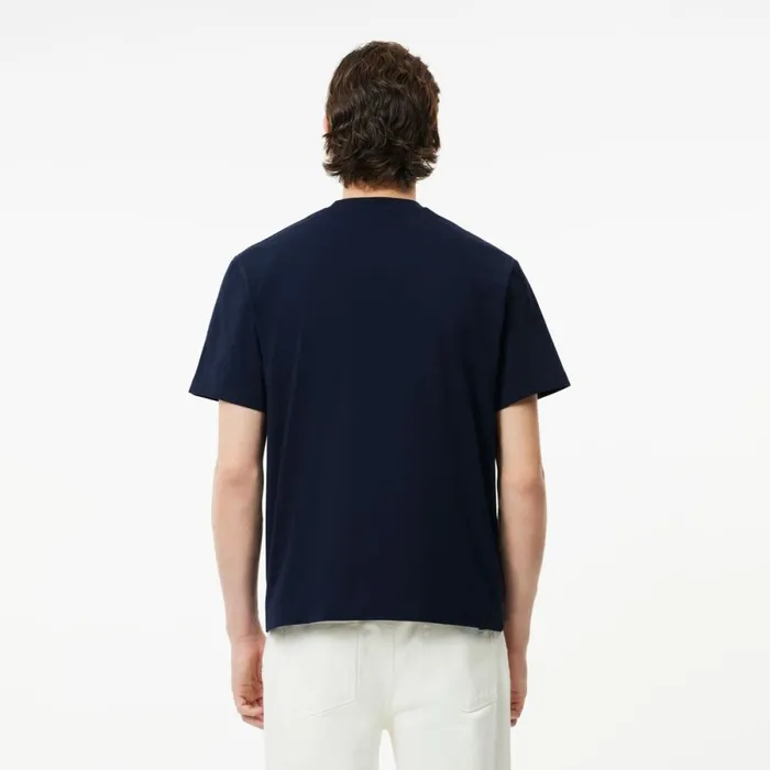 TShirts Men Lacoste Men039s Classic Fit Cotton Jersey TShirt Navy Blue 166