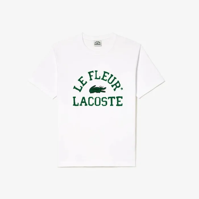 TShirts MenWomen Lacoste Lacoste X Le FLEUR Jersey Tshirt White 001