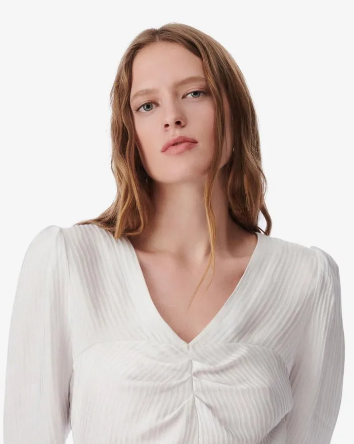 Tops and Shirts Women IRO IMAE CROPPED STRIPED VNECK TOP