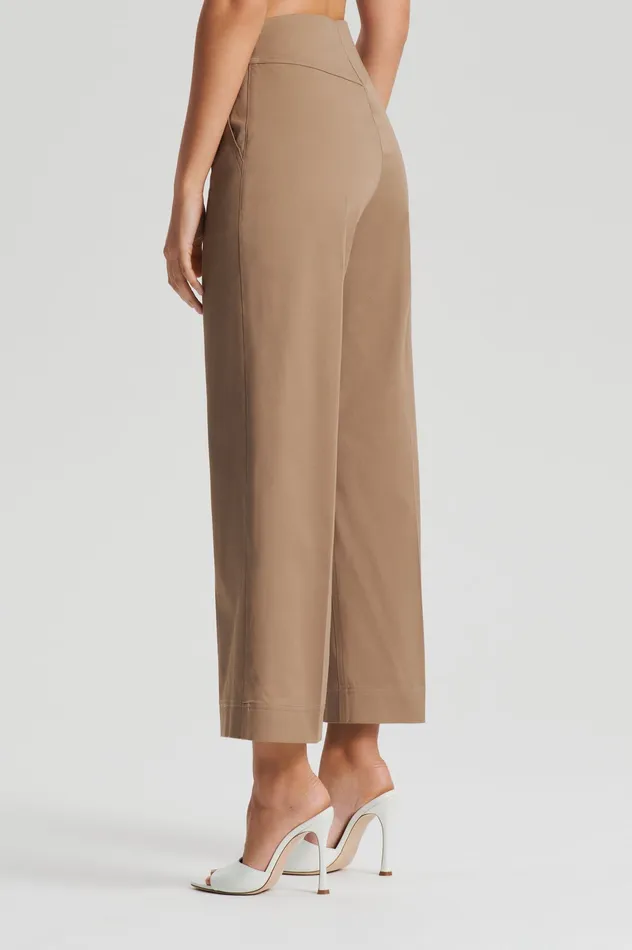 Trousers Women SATEEN CROPPED WIDE LEG TROUSER DARKCAMEL Scanlan Theodore Trousers Women SATEEN CROPPED WIDE LEG TROUSER DARKCAMEL Scanlan Theodore