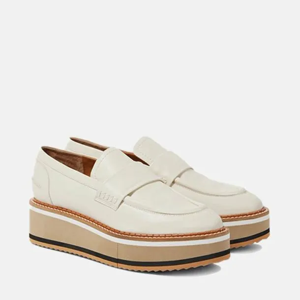 Women BAHATI White Clergerie Loafers and Moccasins