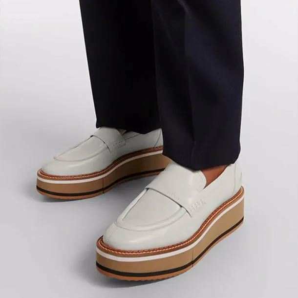 Women BAHATI White Clergerie Loafers and Moccasins