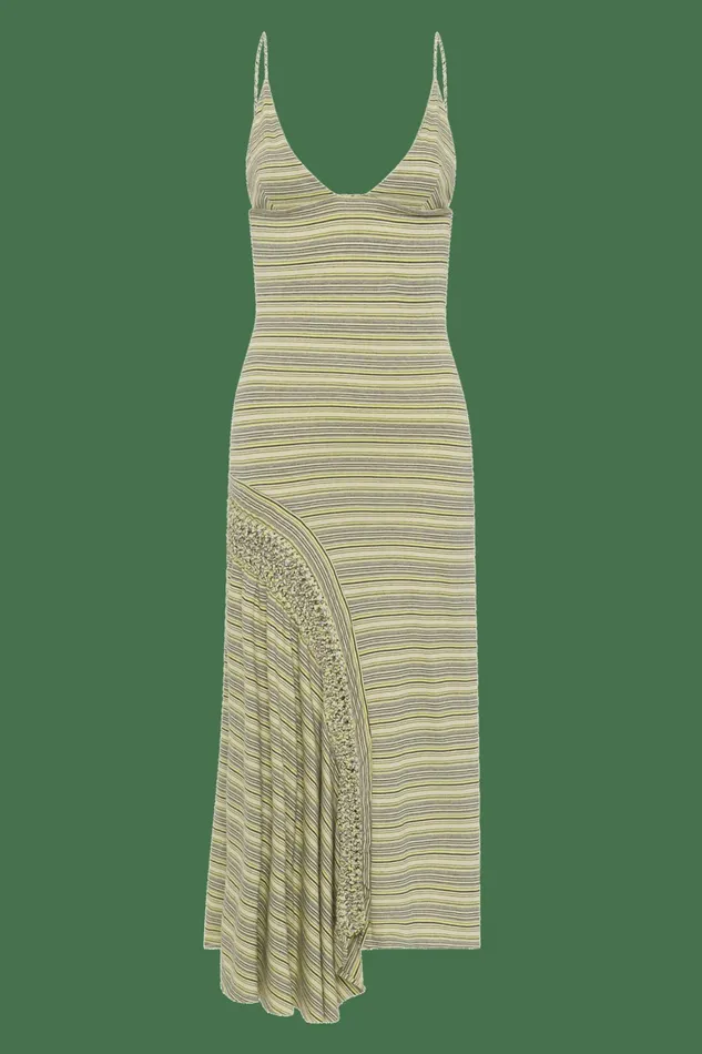 Women Faithfull The Brand Dresses Hyeres Midi Dress Lemon Navy Stripe