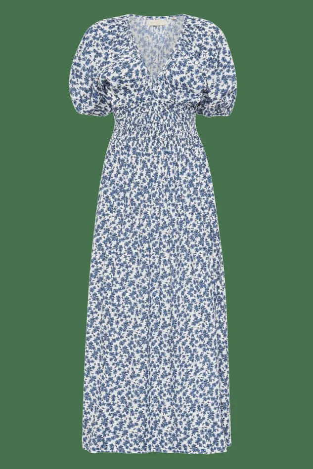 Women Faithfull The Brand Dresses Valras Midi Dress Leilani Mid Blue