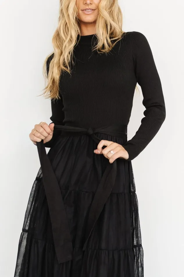 Women Maxi Dresses Baltic Born Demi Sweater Tulle Dress Black Women Maxi Dresses Baltic Born Demi Sweater Tulle Dress Black