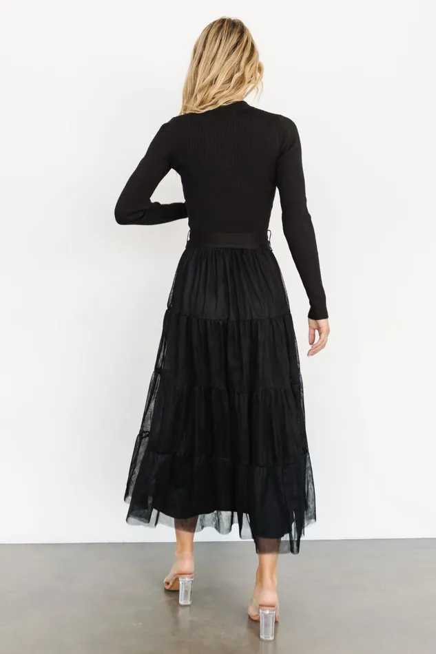 Women Maxi Dresses Baltic Born Demi Sweater Tulle Dress Black Women Maxi Dresses Baltic Born Demi Sweater Tulle Dress Black