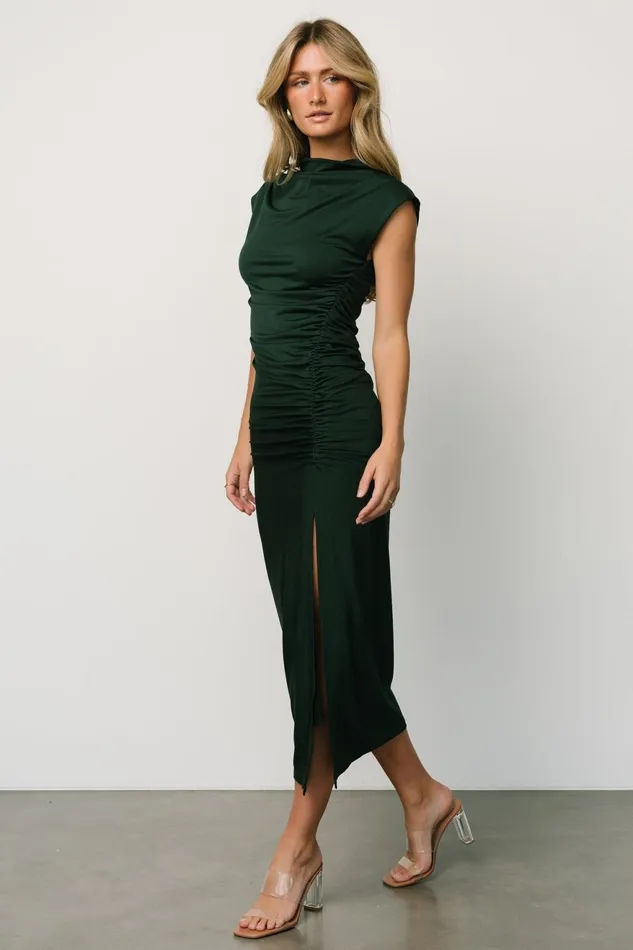 Women Midi Dresses Baltic Born Sasha Ruched Maxi Dress Green