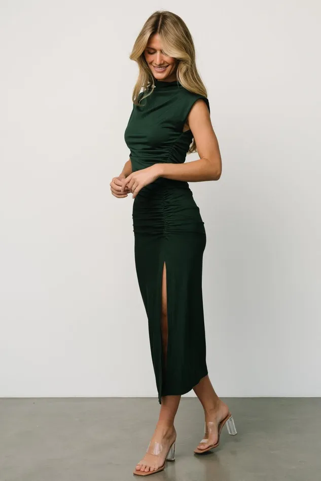 Women Midi Dresses Baltic Born Sasha Ruched Maxi Dress Green