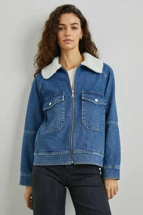 Women Rails Jackets and Coats Cheyenne Jacket Indigo Sherpa Women Rails Jackets and Coats Cheyenne Jacket Indigo Sherpa