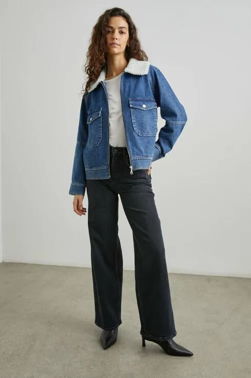 Women Rails Jackets and Coats Cheyenne Jacket Indigo Sherpa Women Rails Jackets and Coats Cheyenne Jacket Indigo Sherpa