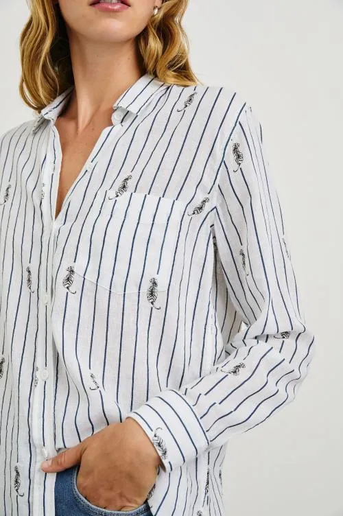 Women Rails Tops Charli Shirt Navy Striped Tigers
