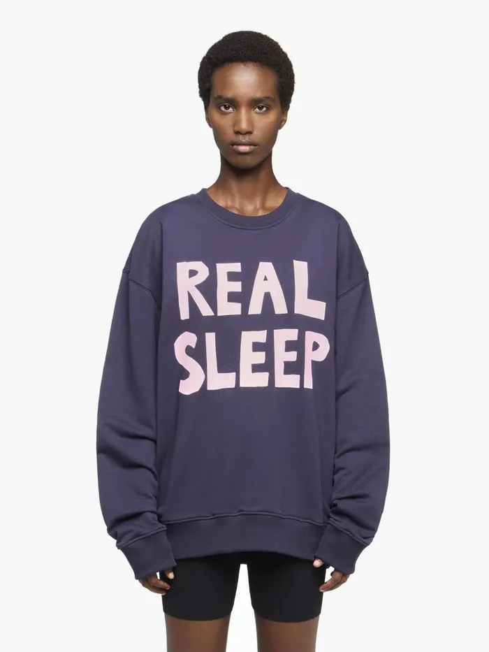 Women Sweatshirt and Hoodies JW Anderson 034REAL SLEEP034 PRINTED SWEATSHIRT Dark Navy Women Sweatshirt and Hoodies JW Anderson 034REAL SLEEP034 PRINTED SWEATSHIRT Dark Navy
