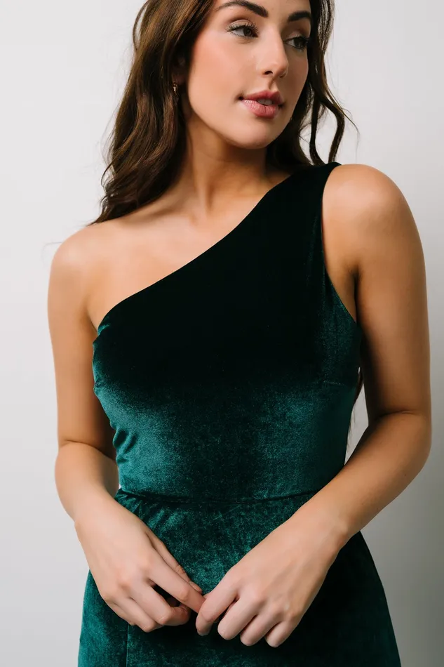 Women Wedding Guest Baltic Born Tatiana Velvet One Shoulder Maxi Dress Emerald Women Wedding Guest Baltic Born Tatiana Velvet One Shoulder Maxi Dress Emerald