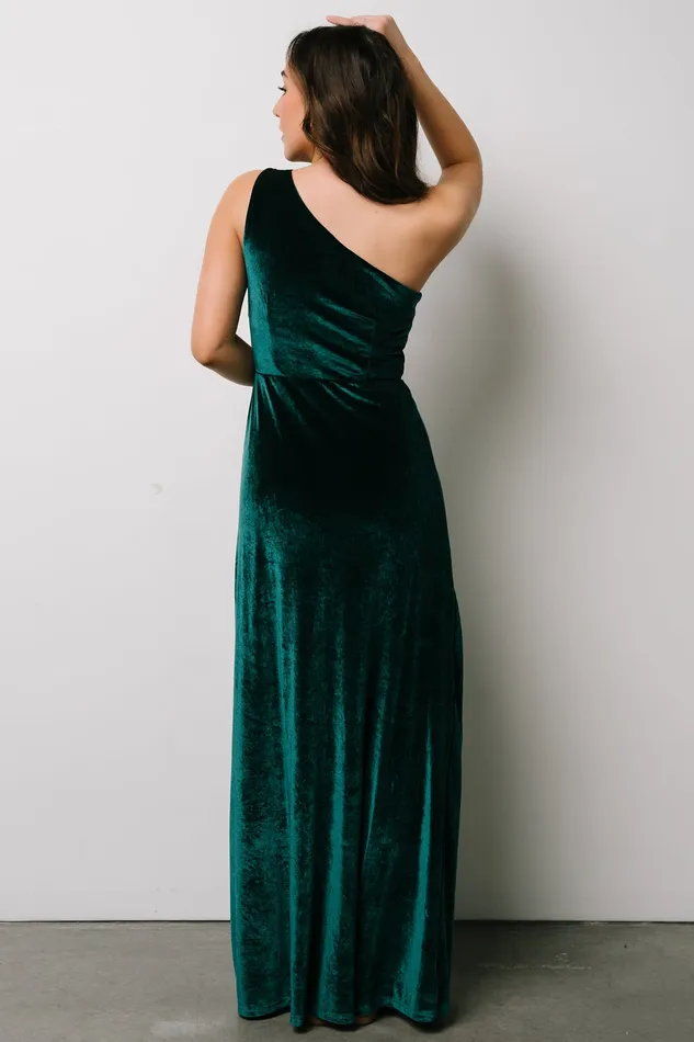 Women Wedding Guest Baltic Born Tatiana Velvet One Shoulder Maxi Dress Emerald Women Wedding Guest Baltic Born Tatiana Velvet One Shoulder Maxi Dress Emerald