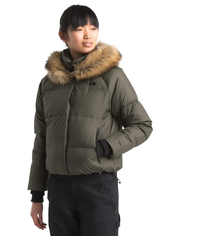 Womens Dealio Down Crop Jacket New Taupe The North Face Insulated and Down Jackets