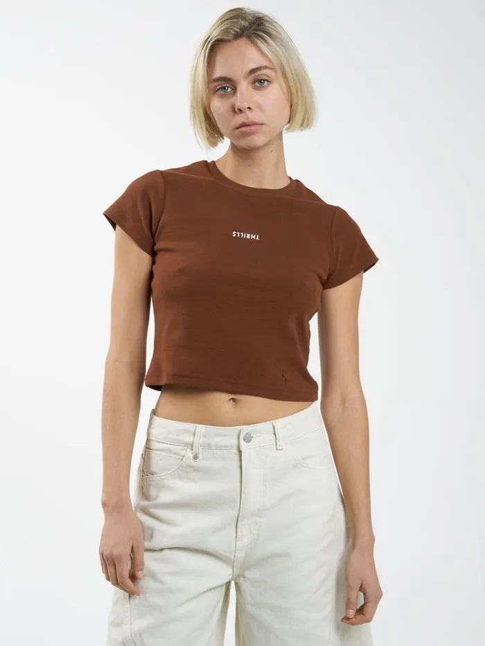 Womens Minimal Mini Tee Chestnut Thrills Tops and Tees
