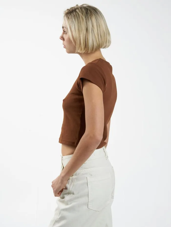 Womens Minimal Mini Tee Chestnut Thrills Tops and Tees