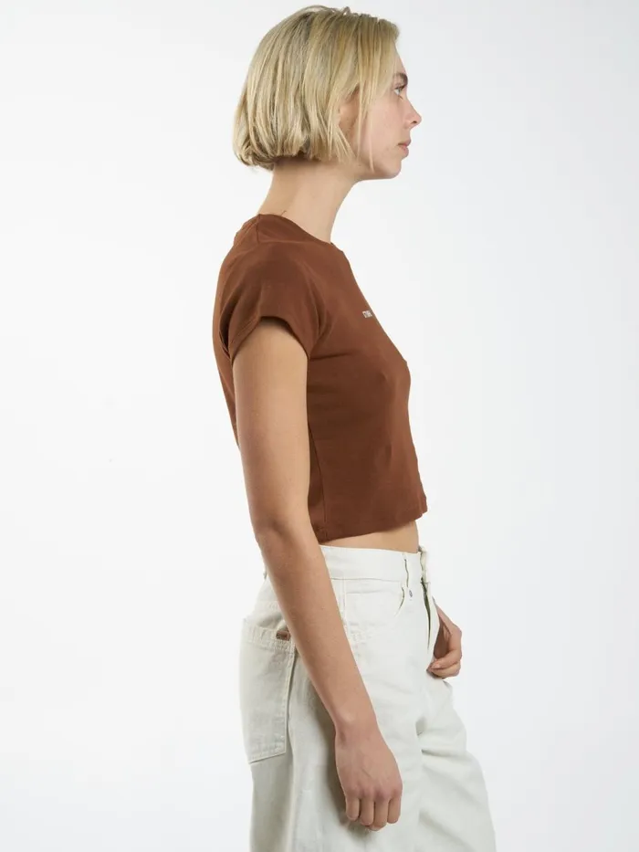 Womens Minimal Mini Tee Chestnut Thrills Tops and Tees