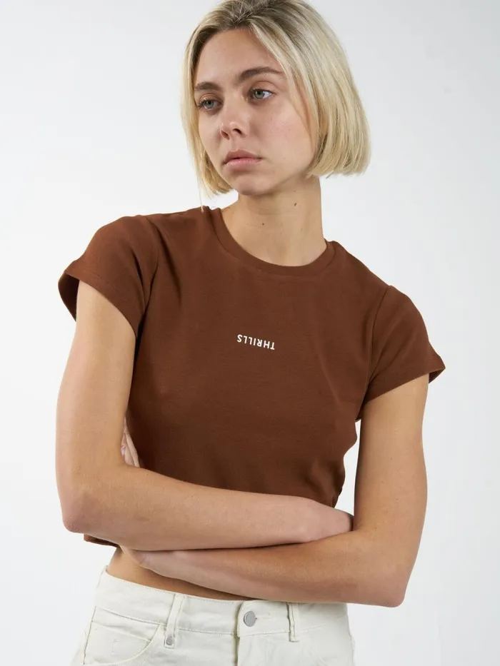 Womens Minimal Mini Tee Chestnut Thrills Tops and Tees