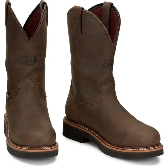 Work Men Justin Boots Carbide 11034 Waterproof Steel Toe Hickory Brown 040brown041