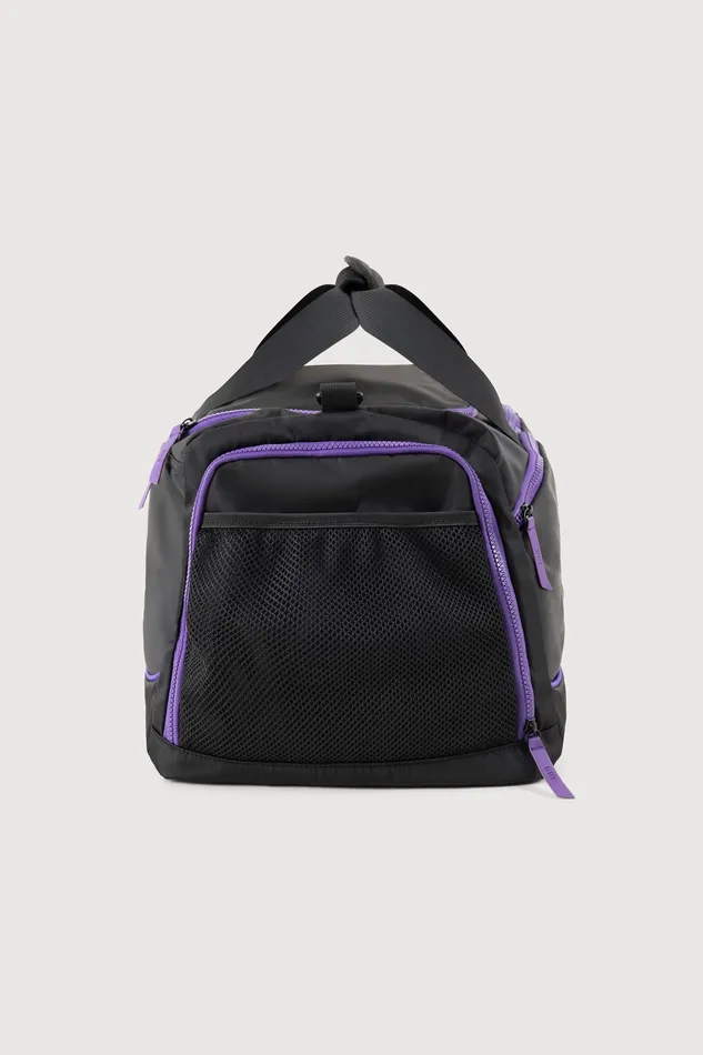 Accessories Bloch Bloch Troupe Dance Bag Black Purple Nylon Bags Accessories Bloch Bloch Troupe Dance Bag Black Purple Nylon Bags