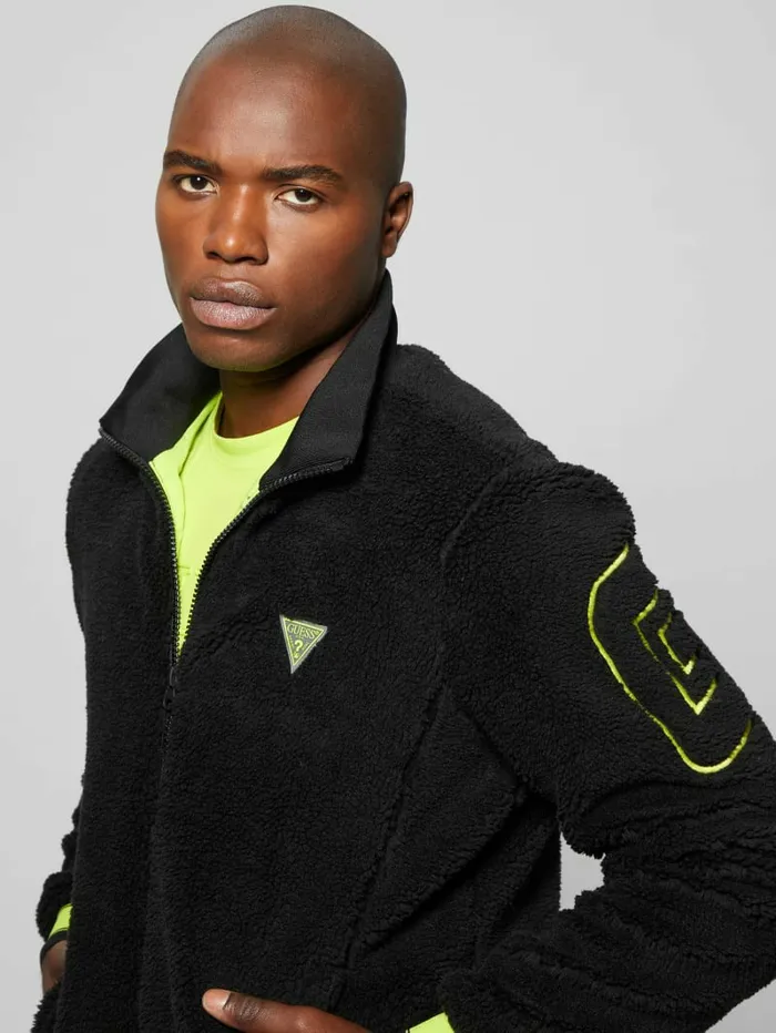Activewear Men Dargen Signature Sherpa Jacket Black GUESS