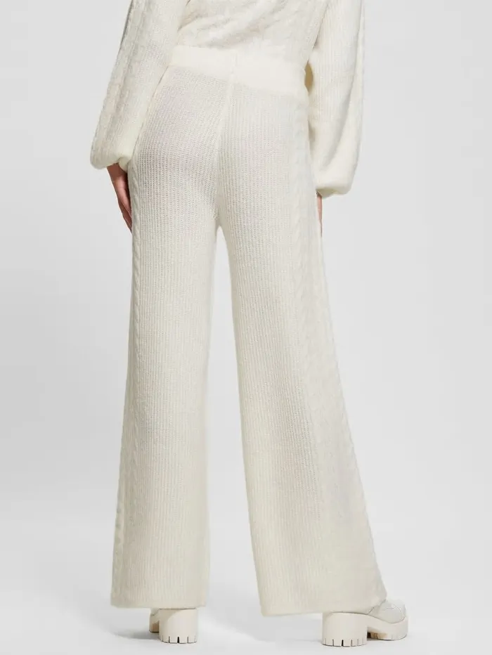 Activewear Women GUESS Rylie Cable WideLeg Pants Dove White
