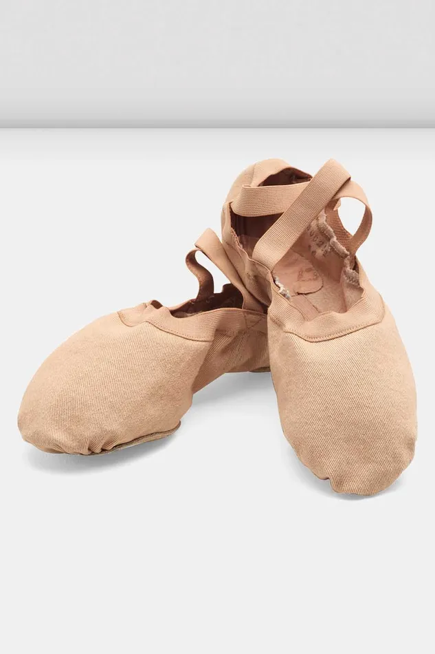 Adult Bloch Mens Synchrony Stretch Canvas Ballet Shoes Light Sand Canvas Ballet