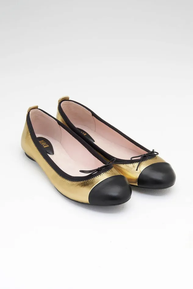 Adult Ladies Chara Ballet Flats Oro Leather Ballet Flats Bloch