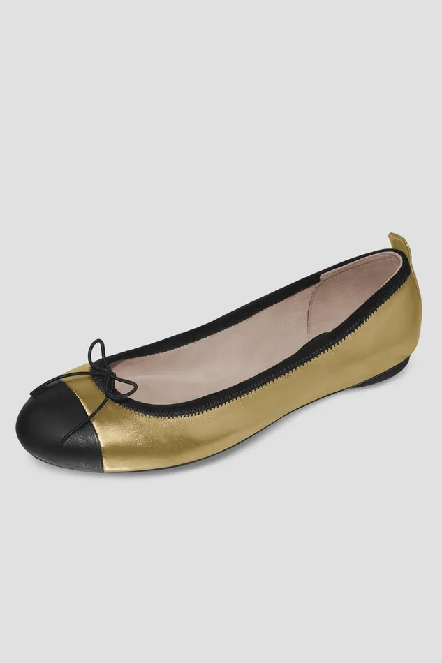 Adult Ladies Chara Ballet Flats Oro Leather Ballet Flats Bloch