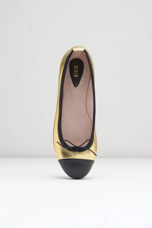 Adult Ladies Chara Ballet Flats Oro Leather Ballet Flats Bloch