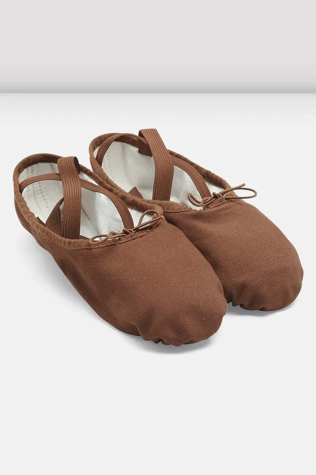 Adult Ladies Pump Canvas Ballet Shoes Cocoa Canvas Tonal Footwear Bloch