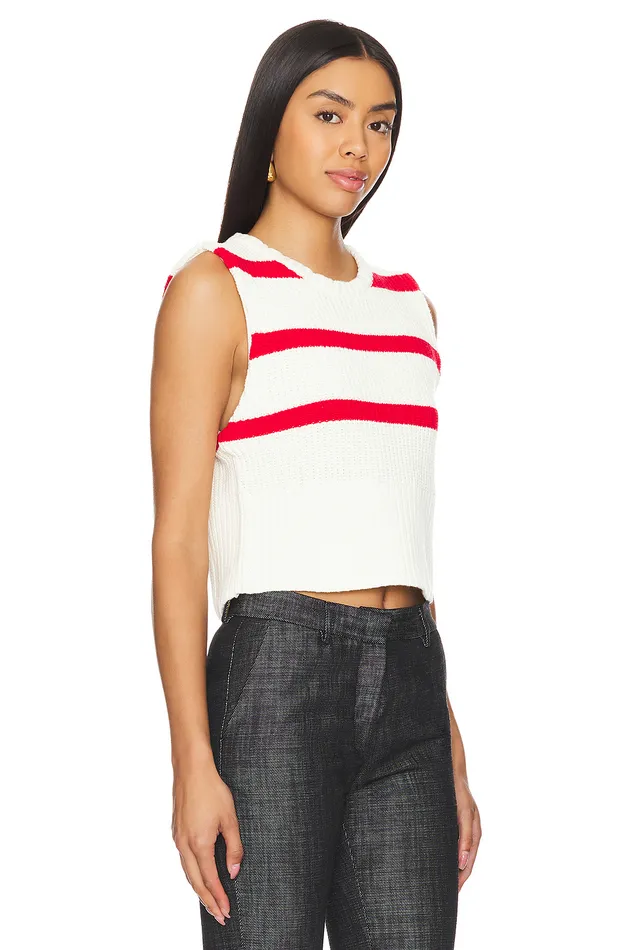 Alvise Stripe Top Ivory and Red Women Lovers and Friends Tops Alvise Stripe Top Ivory and Red Women Lovers and Friends Tops