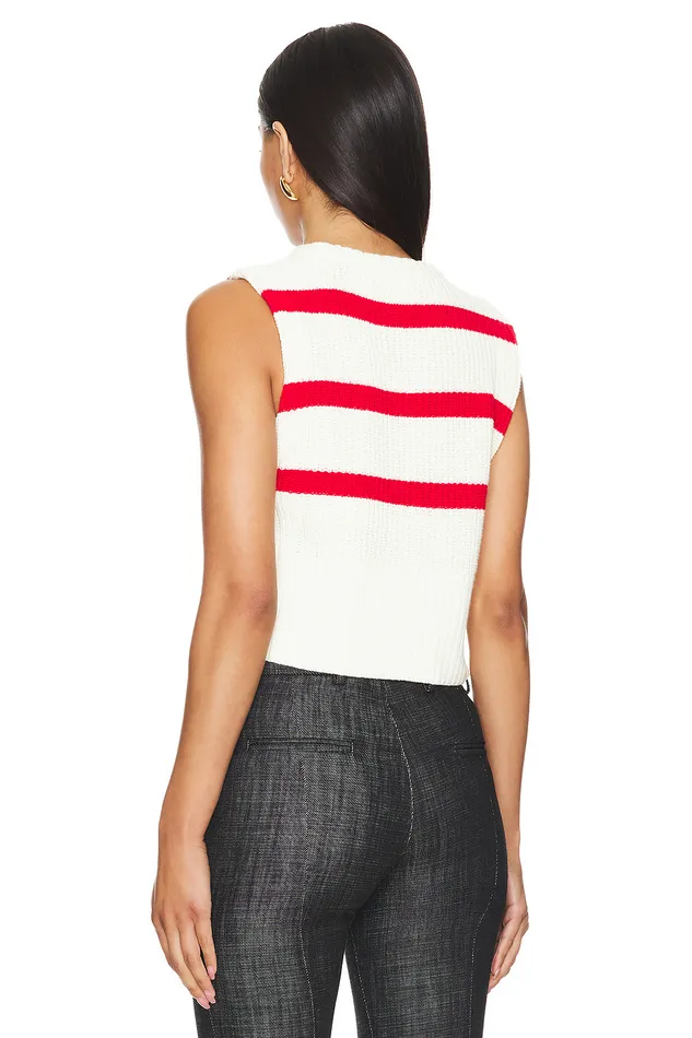 Alvise Stripe Top Ivory and Red Women Lovers and Friends Tops Alvise Stripe Top Ivory and Red Women Lovers and Friends Tops