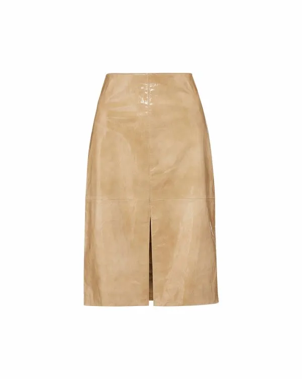 Anderson Coated Leather Skirt Khaki Women Veronica Beard Skirts and Shorts Anderson Coated Leather Skirt Khaki Women Veronica Beard Skirts and Shorts