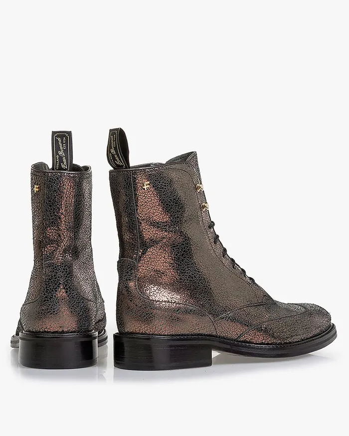 Ankle Boots Women Floris Van Bommel Zurichi 0502 Metallic Print