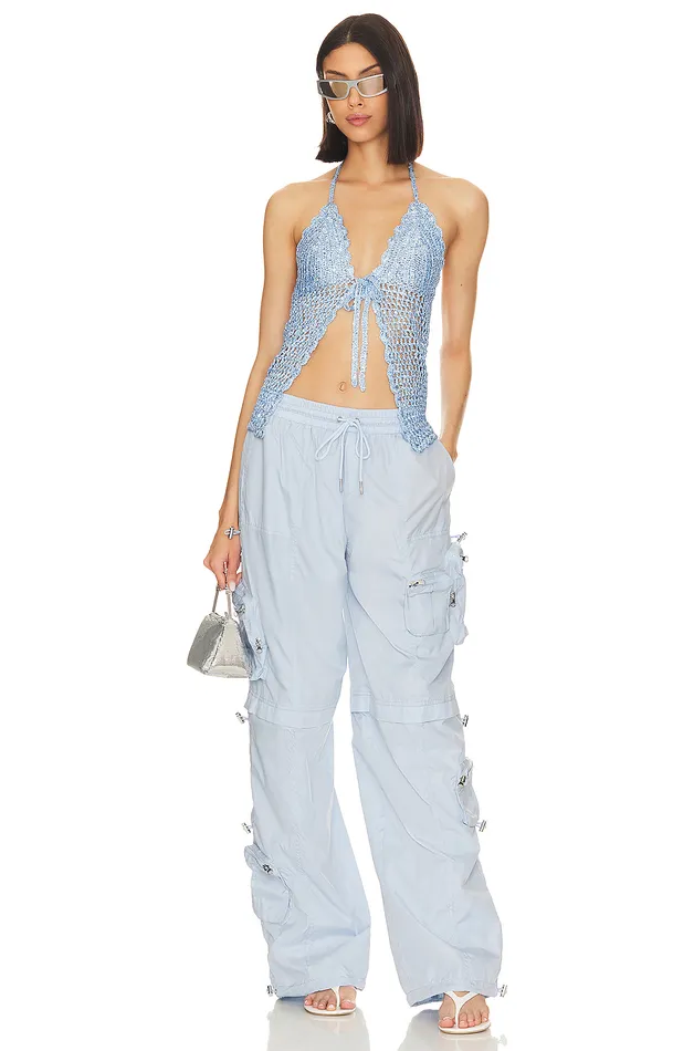 Arian Halter Tie Top Periwinkle Blue Women Lovers and Friends Tops Arian Halter Tie Top Periwinkle Blue Women Lovers and Friends Tops
