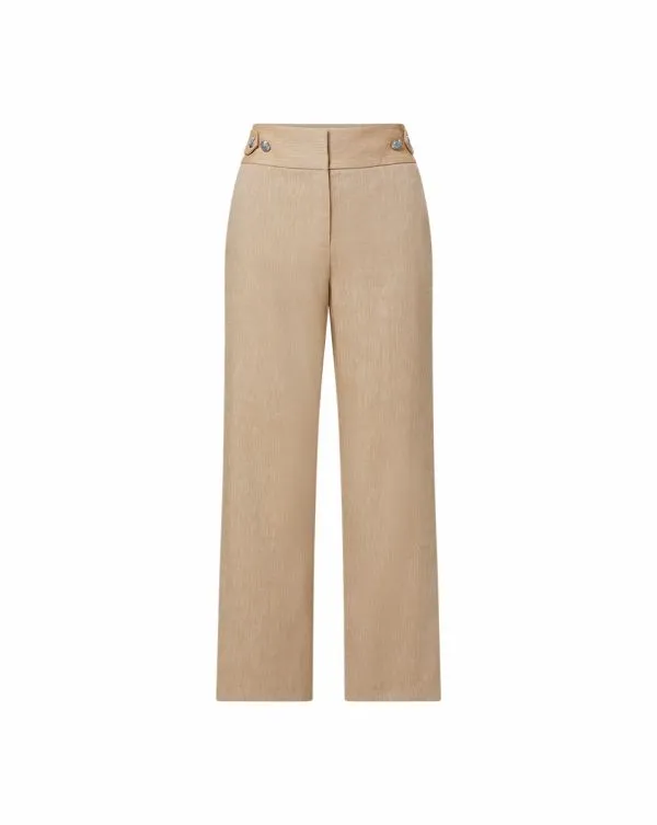 Aubrie Linen Pant Khaki Melange Women Veronica Beard Pants Aubrie Linen Pant Khaki Melange Women Veronica Beard Pants